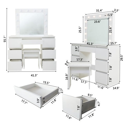 Vanity Table With Mirror And Lights