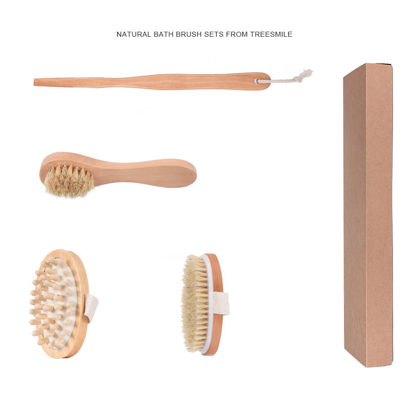Bamboo Comfort Grip Bath Brush Set