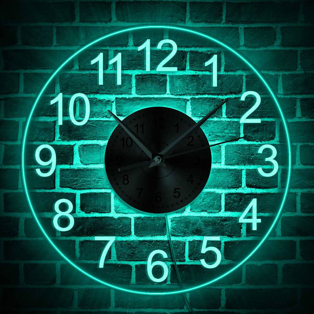 Transparent Acrylic Wall Clock (Color Adjustable)