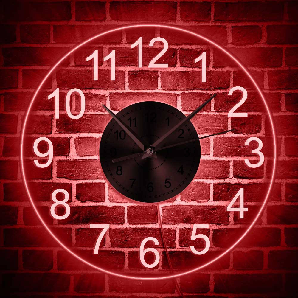Transparent Acrylic Wall Clock (Color Adjustable)