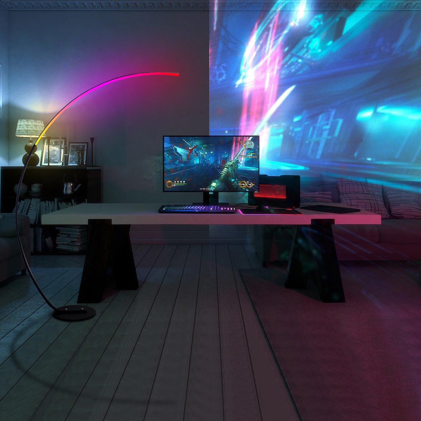 Colorful Glow Curve Lamp