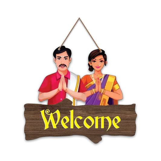 Welcome Sign Wooden Wall Hanger