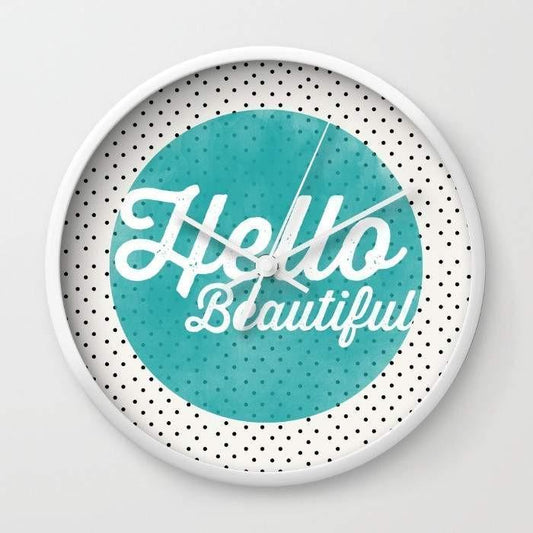 Chic Teal Dot Wall Clock