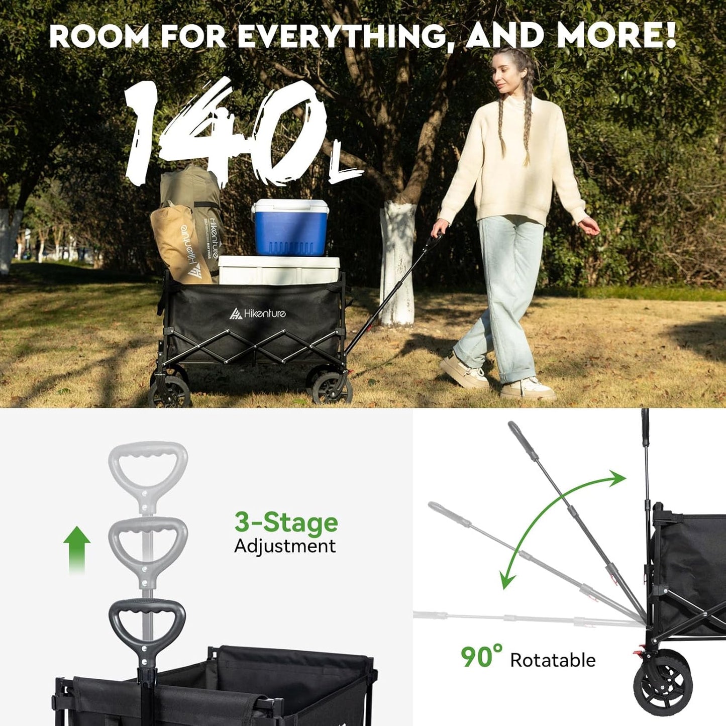 Hikenture Foldable Wagon Cart