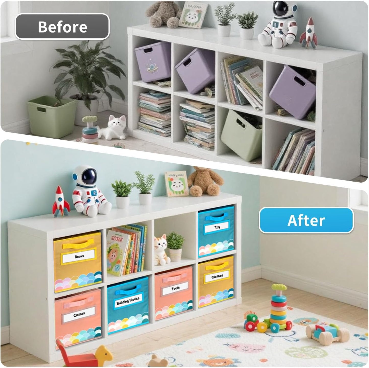 6PC Colorful Fabric Storage Cubes