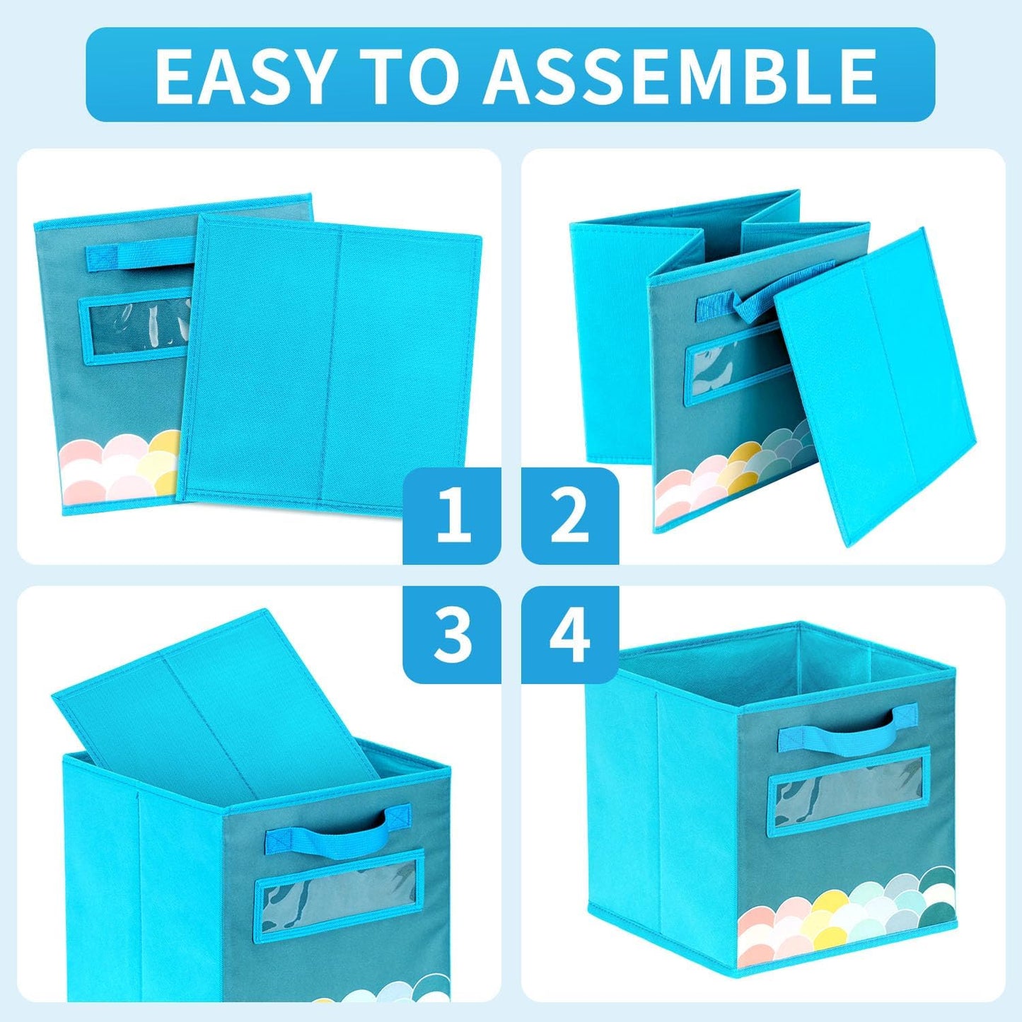 6PC Colorful Fabric Storage Cubes