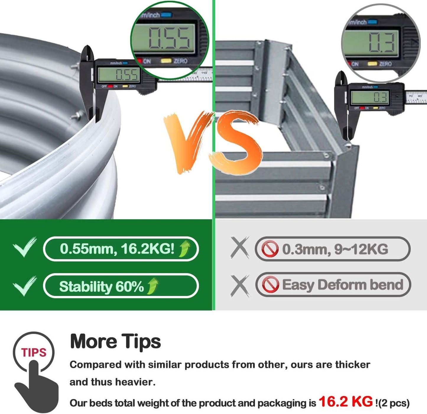 Galvanized Garden Planter Box