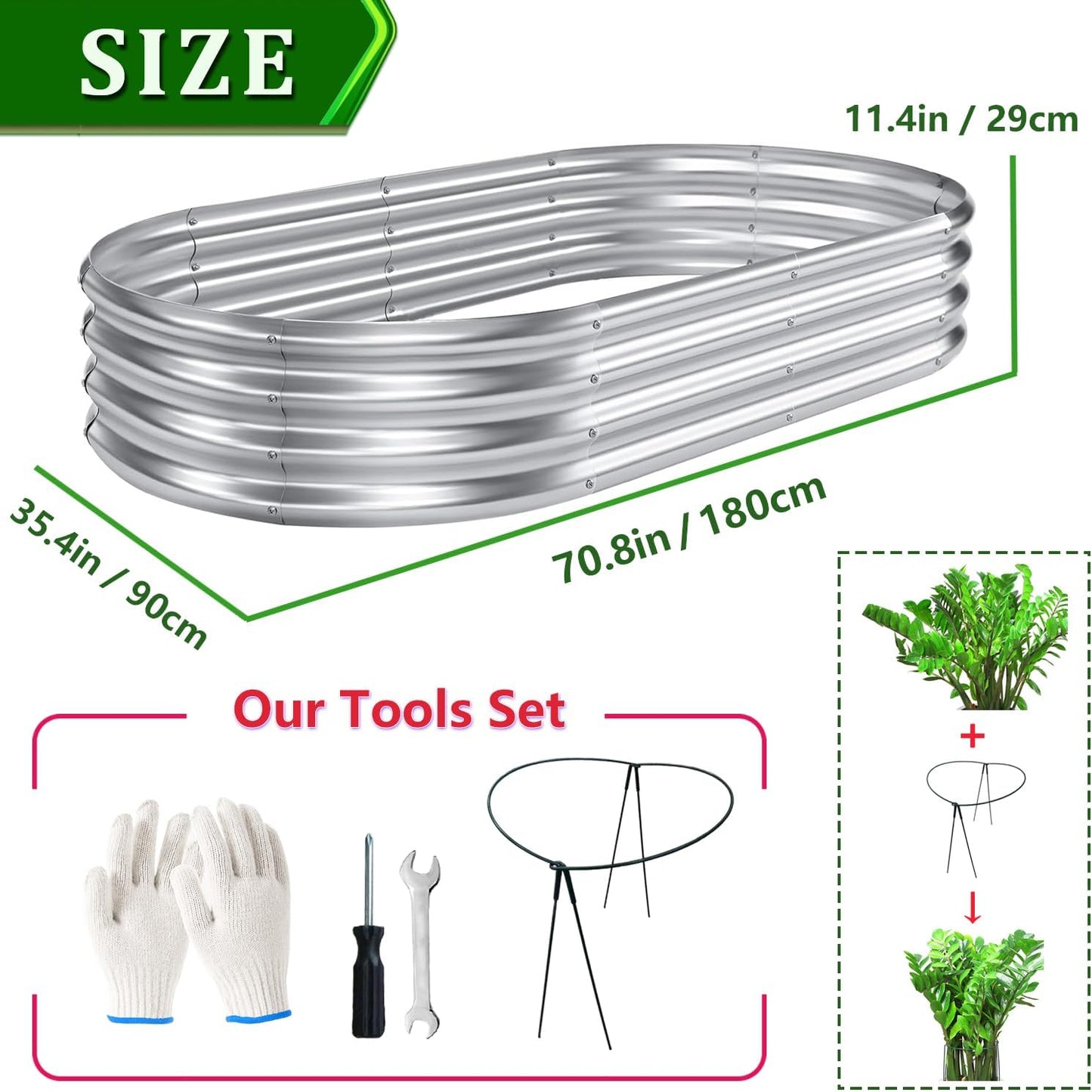 Galvanized Garden Planter Box