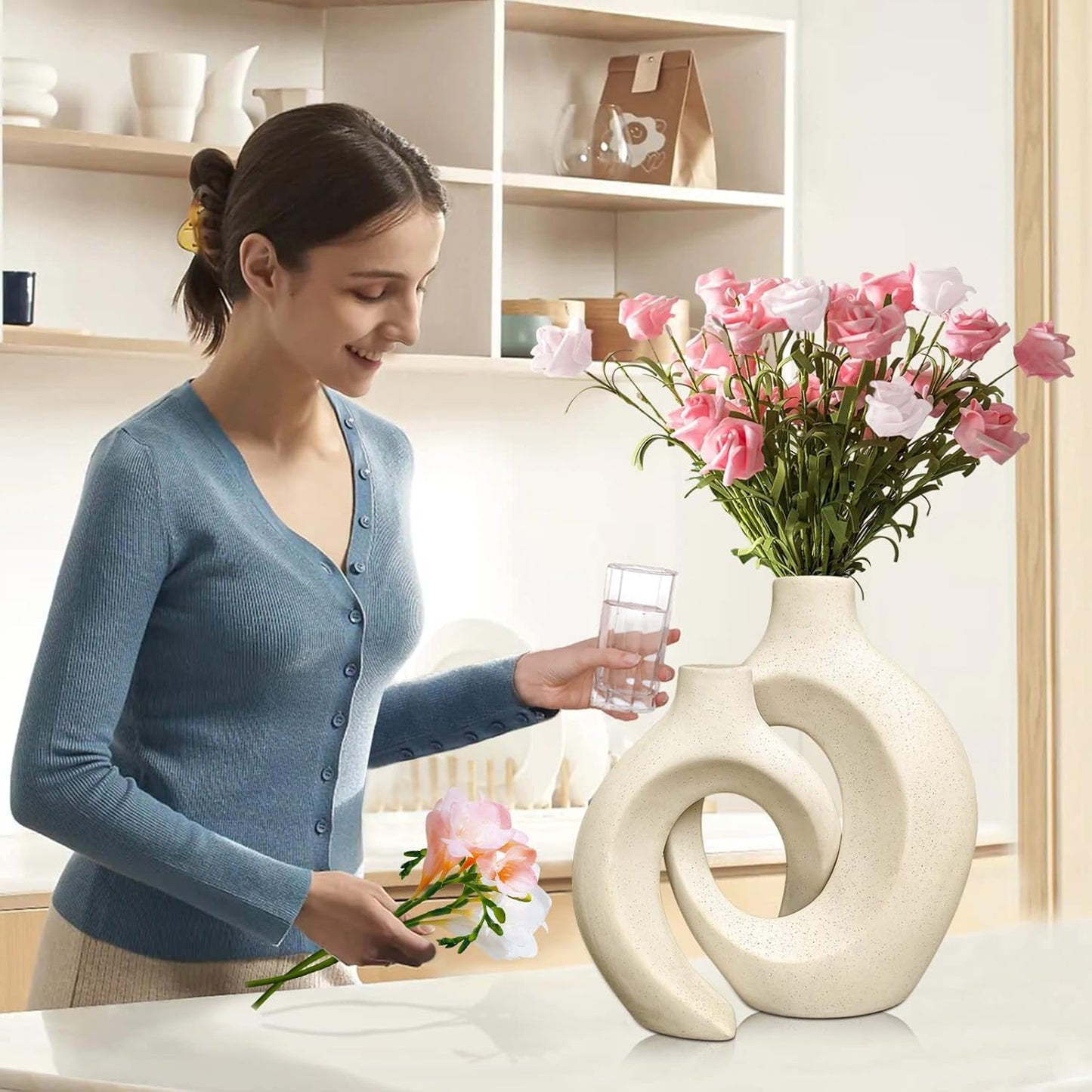 Elegant Ceramic Hug Vases