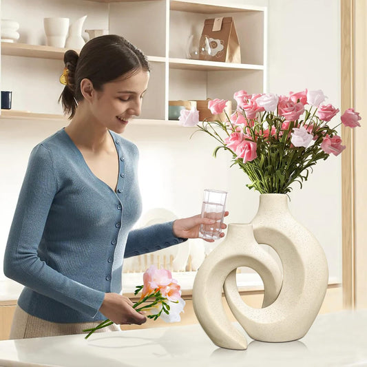 Elegant Ceramic Hug Vases