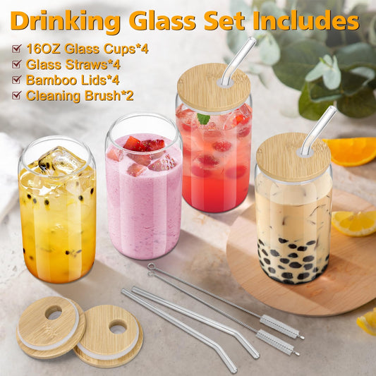 Elegant Bamboo Glass Tumblers