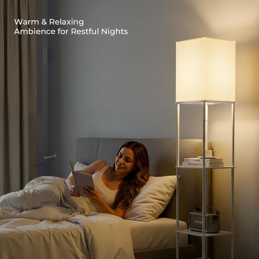 Elegant Standing Lamp with Shelves