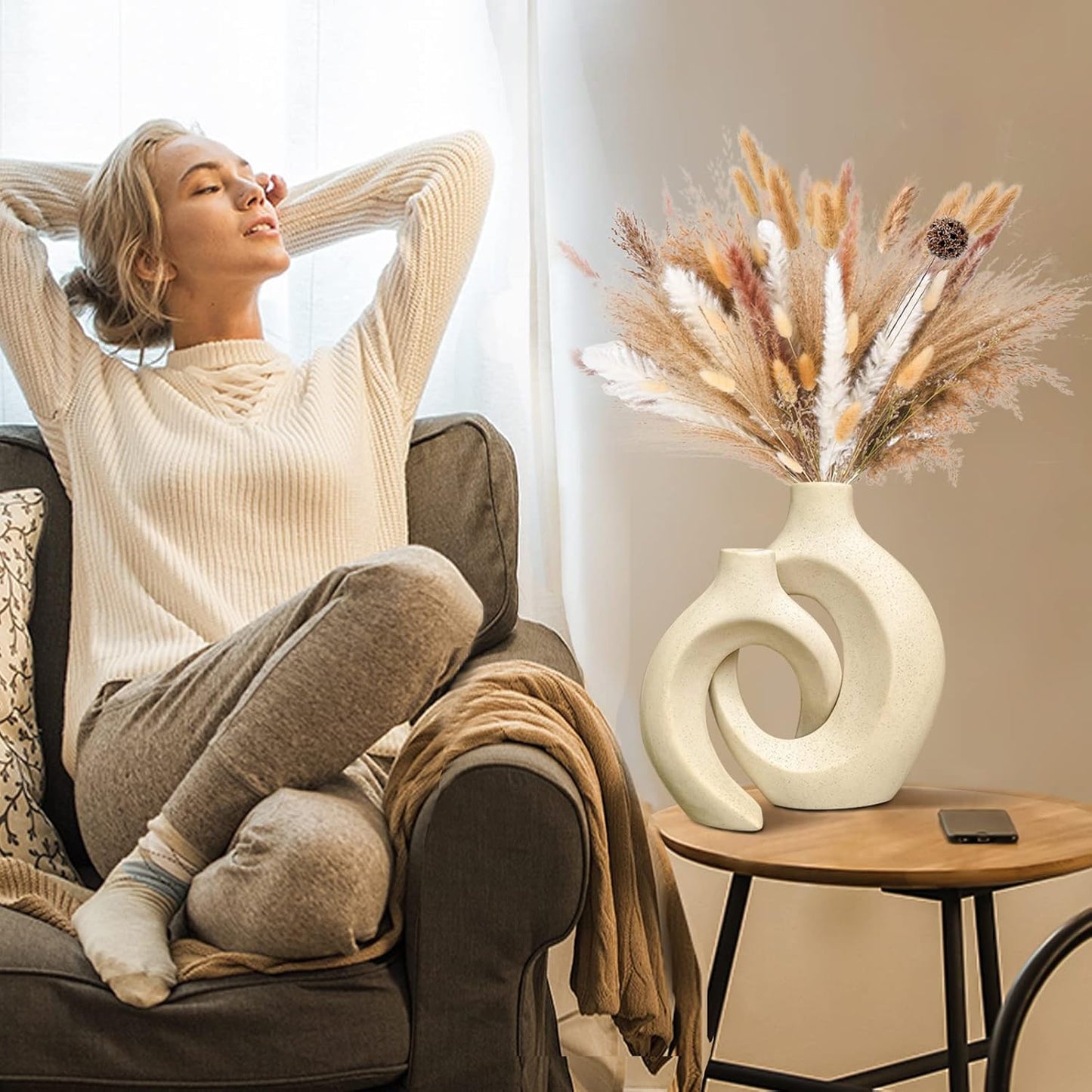 Elegant Ceramic Hug Vases