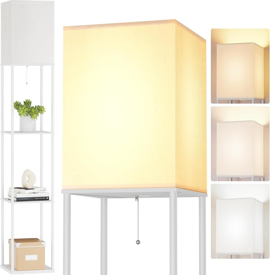 Elegant Standing Lamp with Shelves