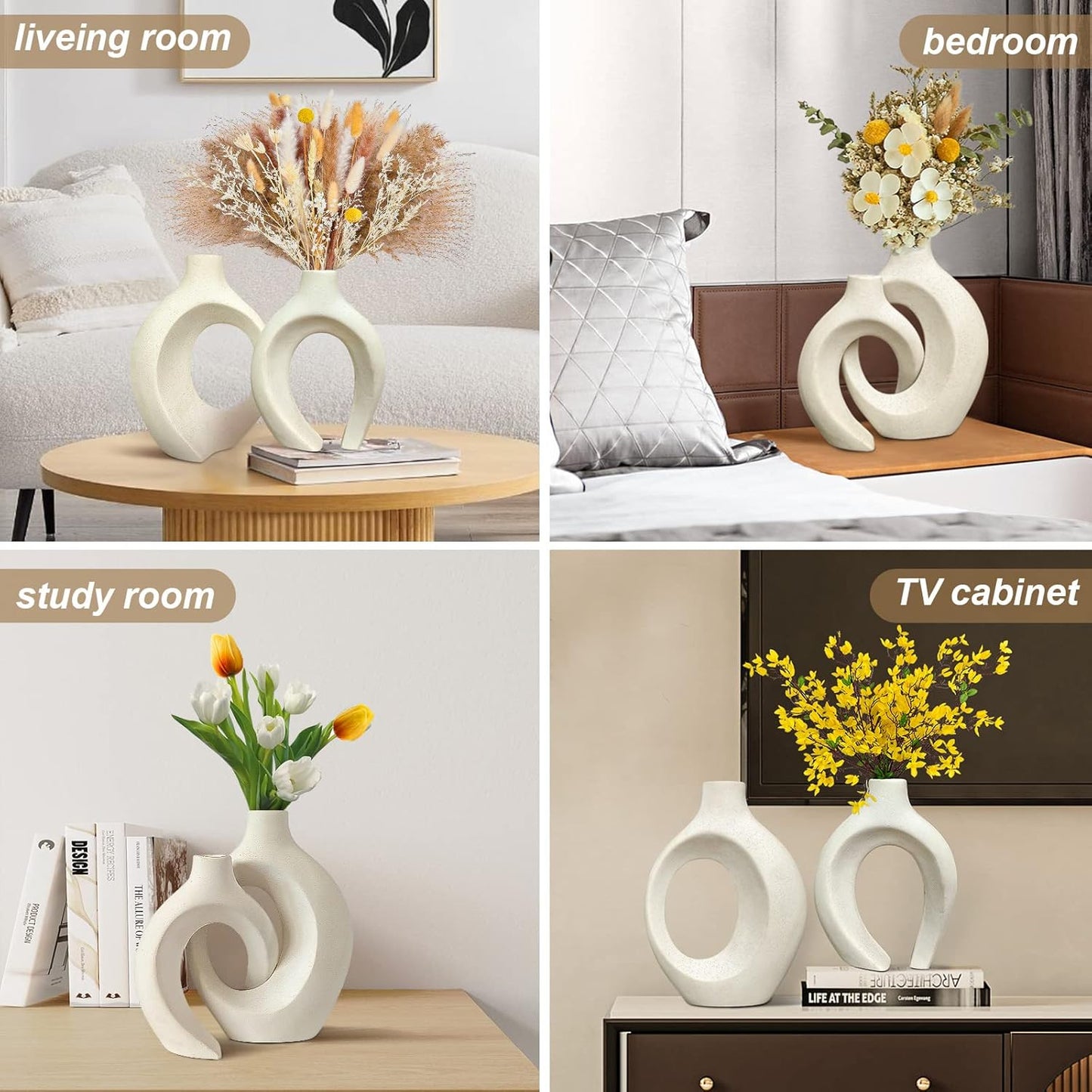 Elegant Ceramic Hug Vases