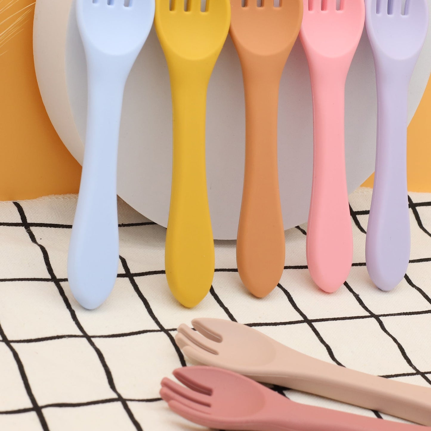 Silicone Baby Spoon Fork Set