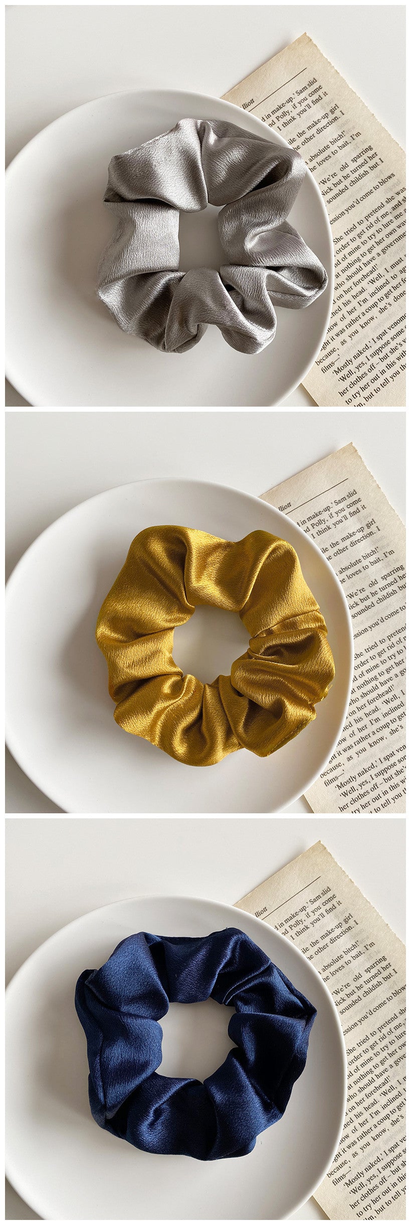 Retro Satin Hair Scrunchie