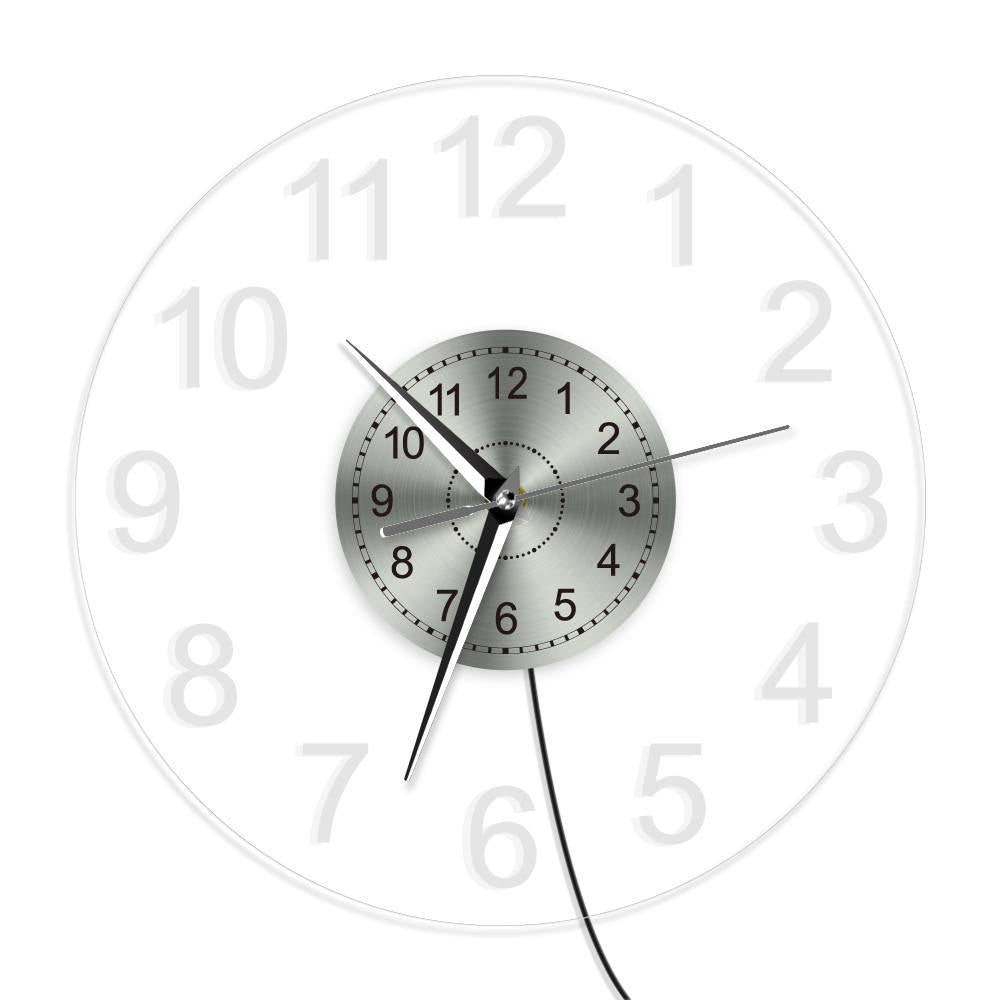 Transparent Acrylic Wall Clock (Color Adjustable)