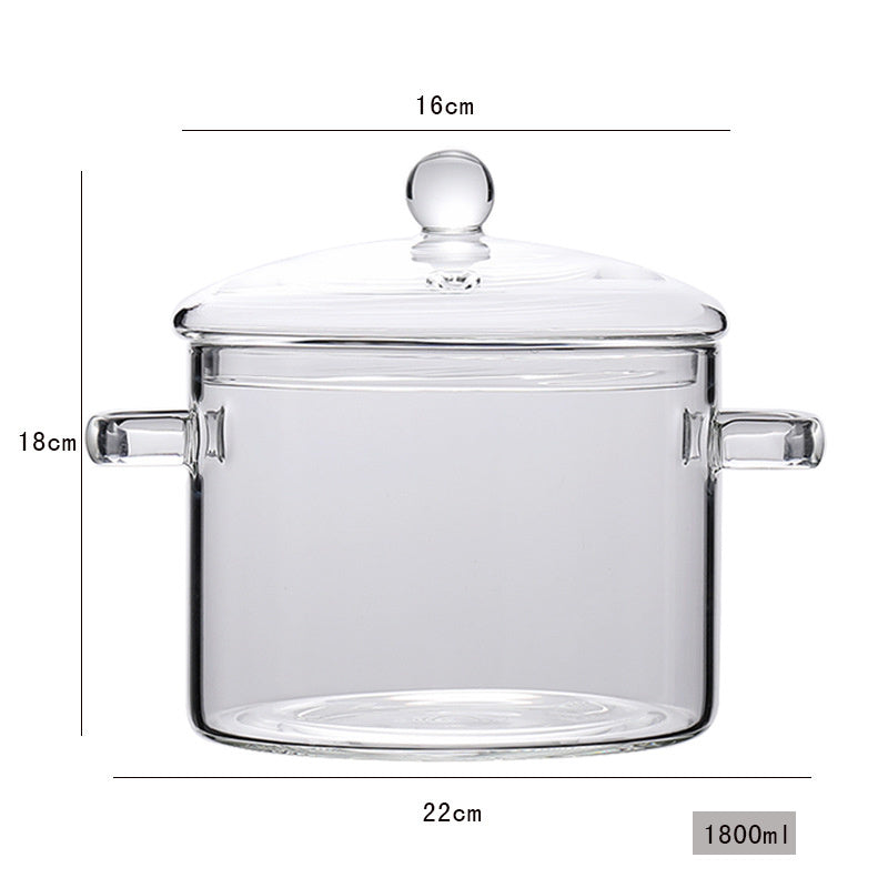 Clear Glass Cooking Pot