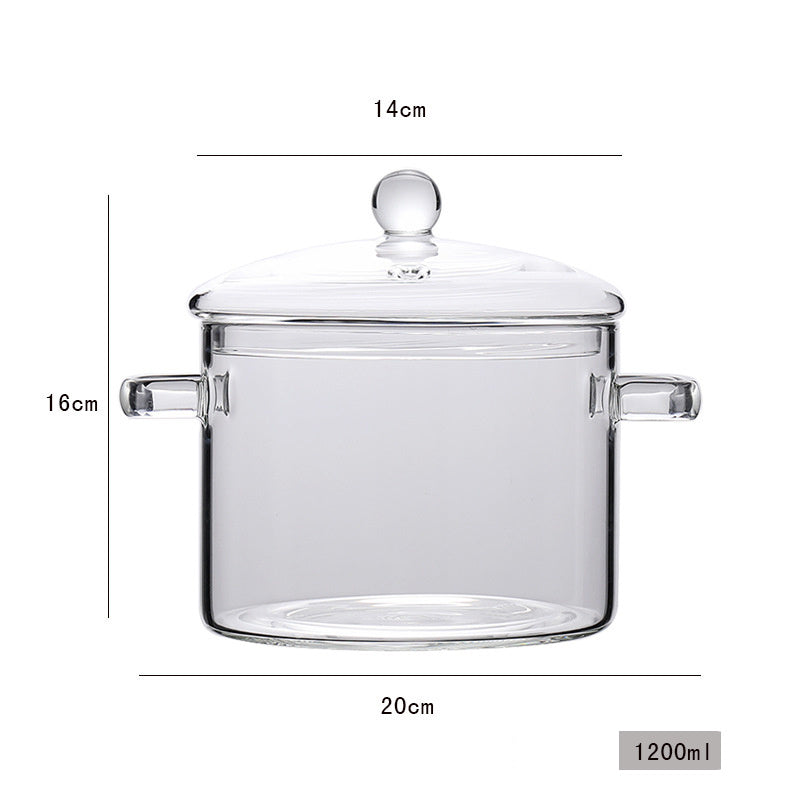 Clear Glass Cooking Pot