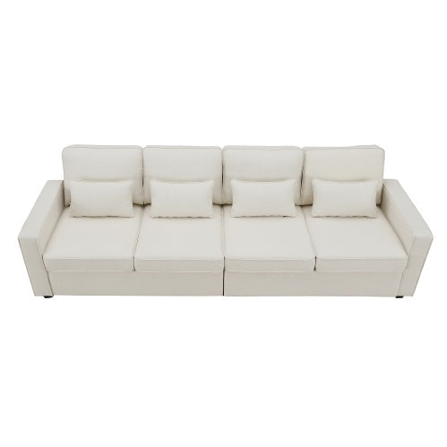Cozy Linen Sofa with Pockets