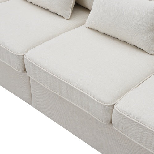 Cozy Linen Sofa with Pockets