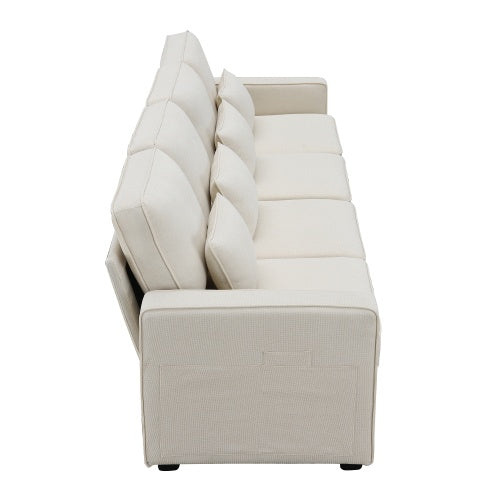Cozy Linen Sofa with Pockets