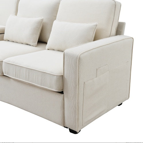Cozy Linen Sofa with Pockets