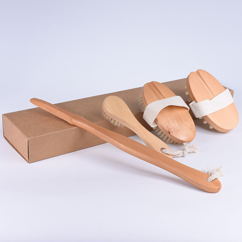 Bamboo Comfort Grip Bath Brush Set