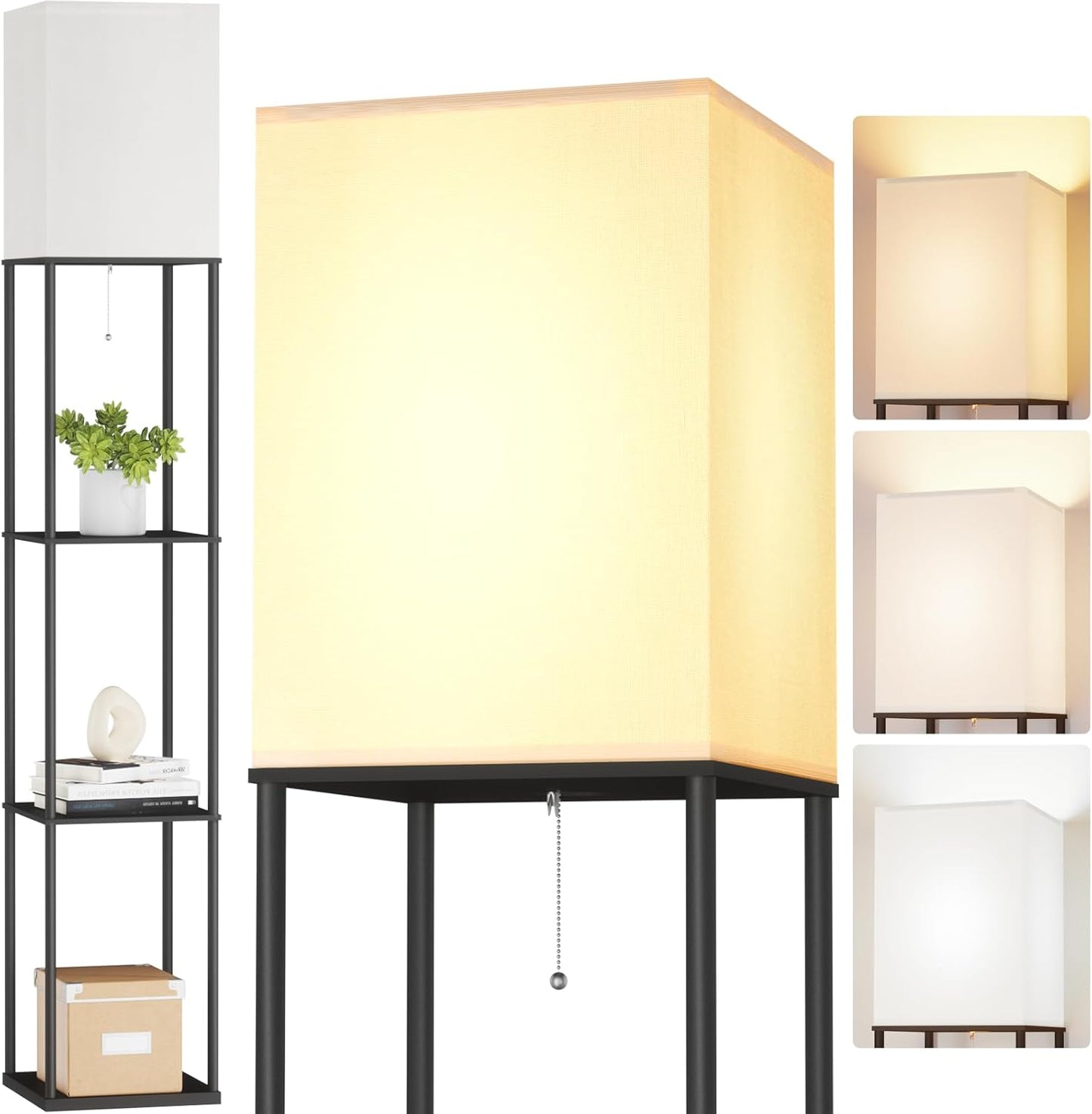 Elegant Standing Lamp with Shelves