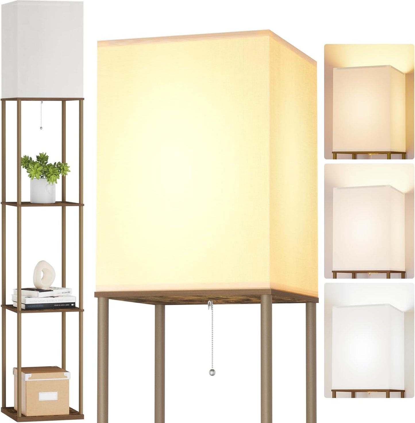 Elegant Standing Lamp with Shelves