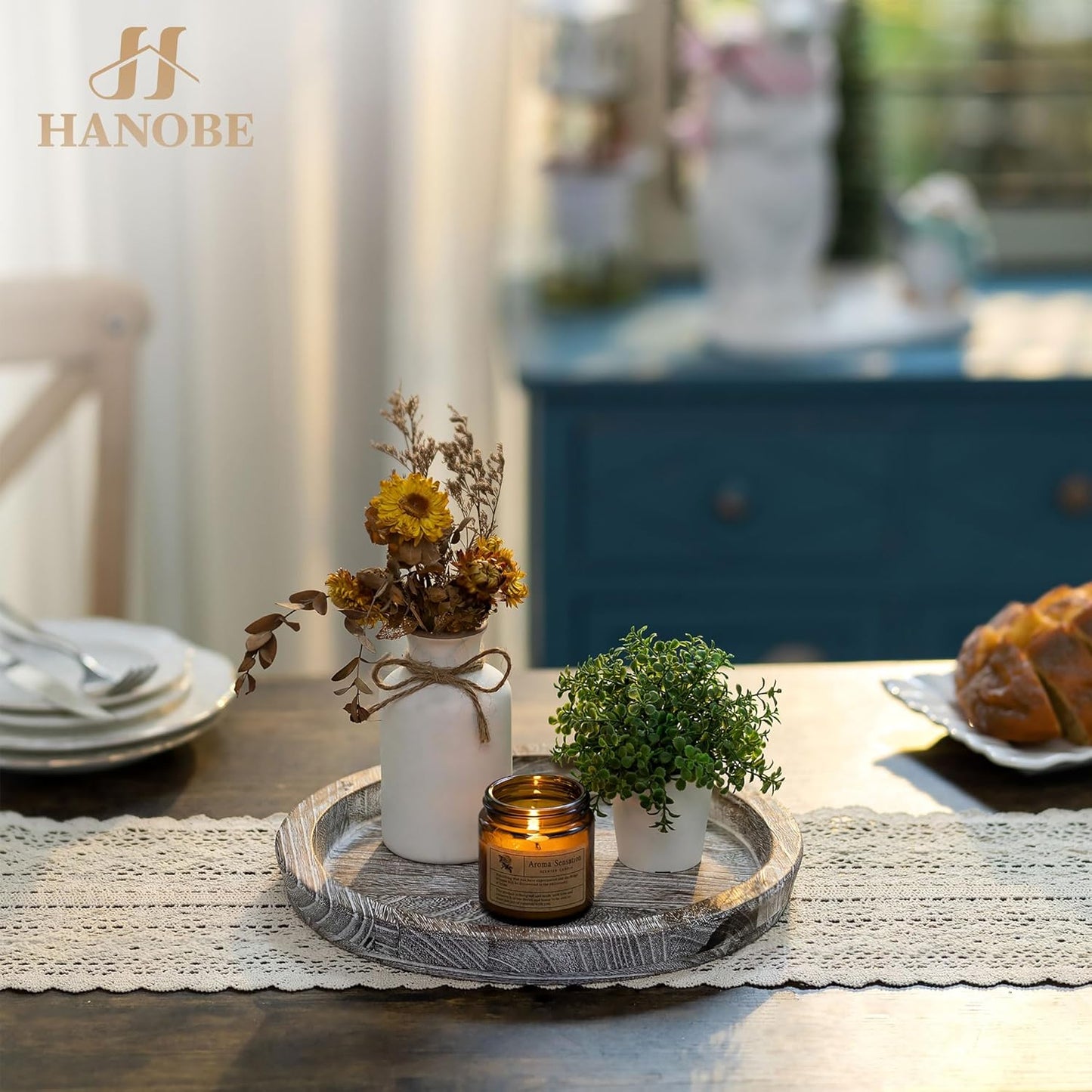 Rustic Charm Candle Tray