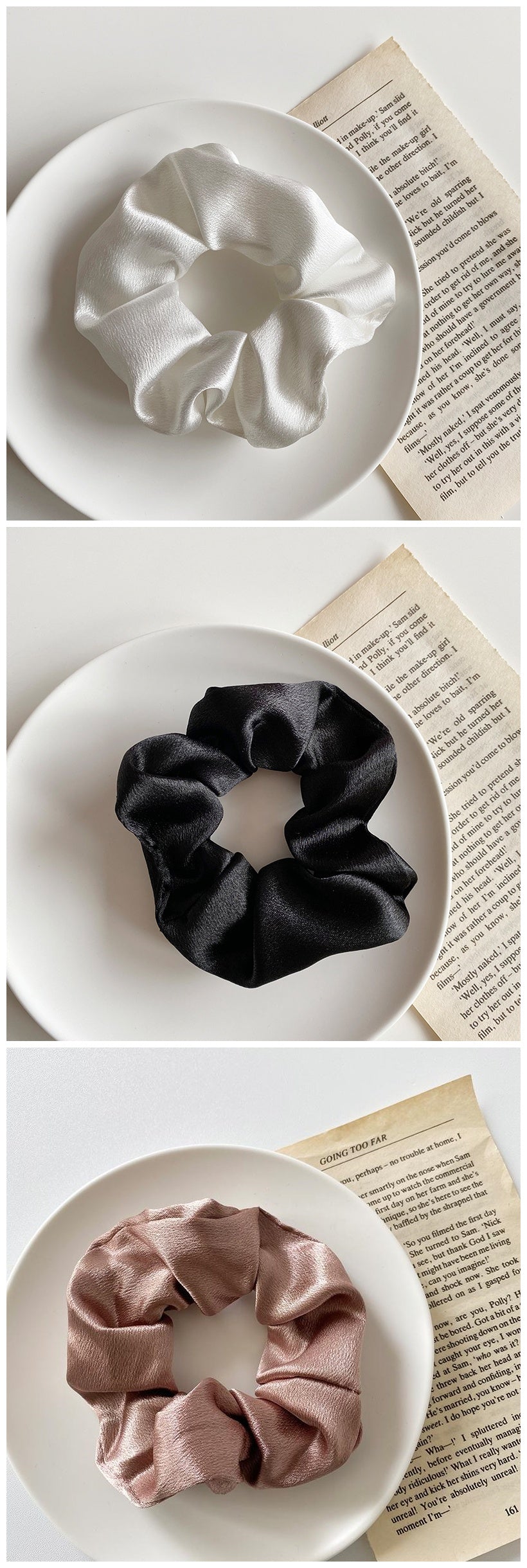 Retro Satin Hair Scrunchie