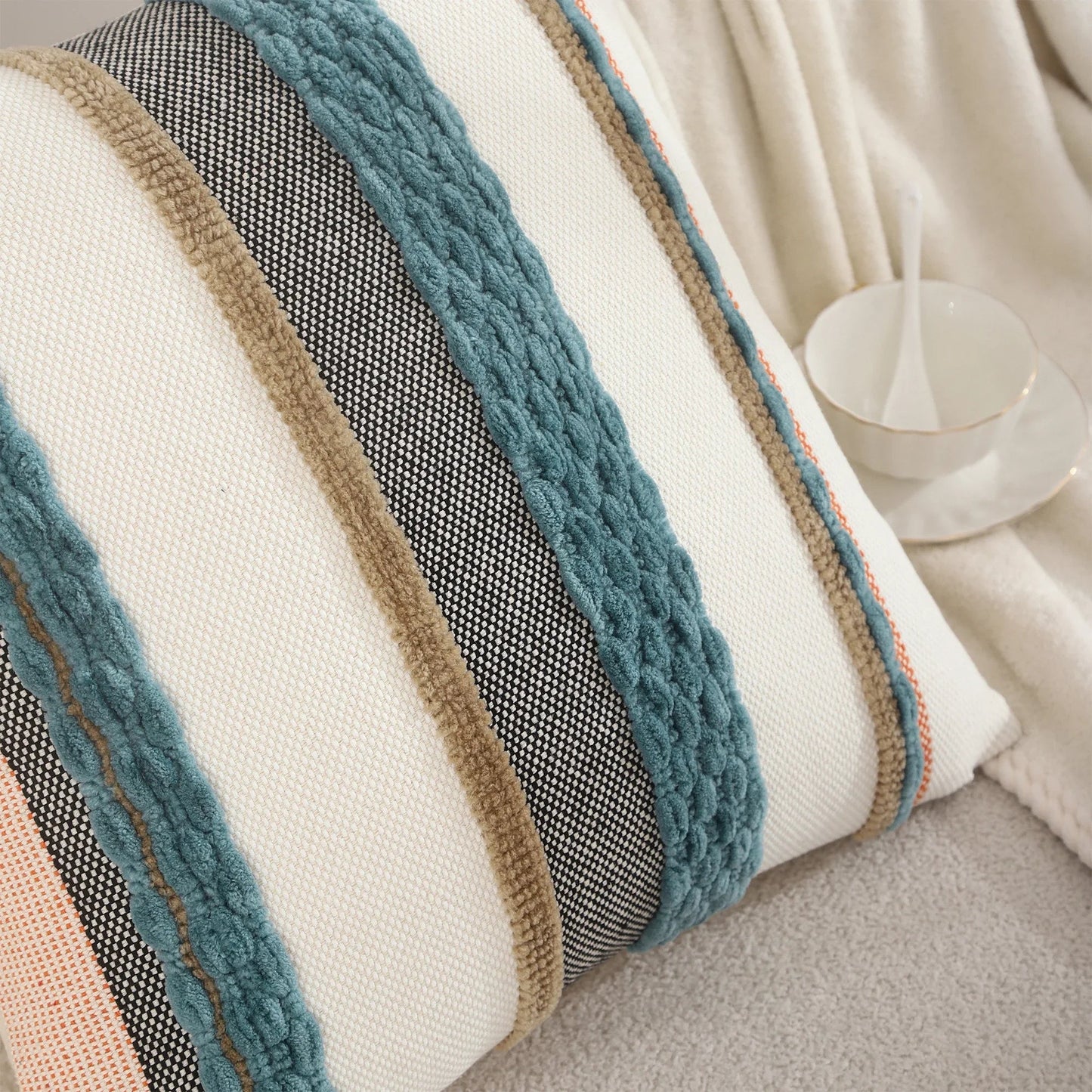 Boho Striped Throw Pillowcases