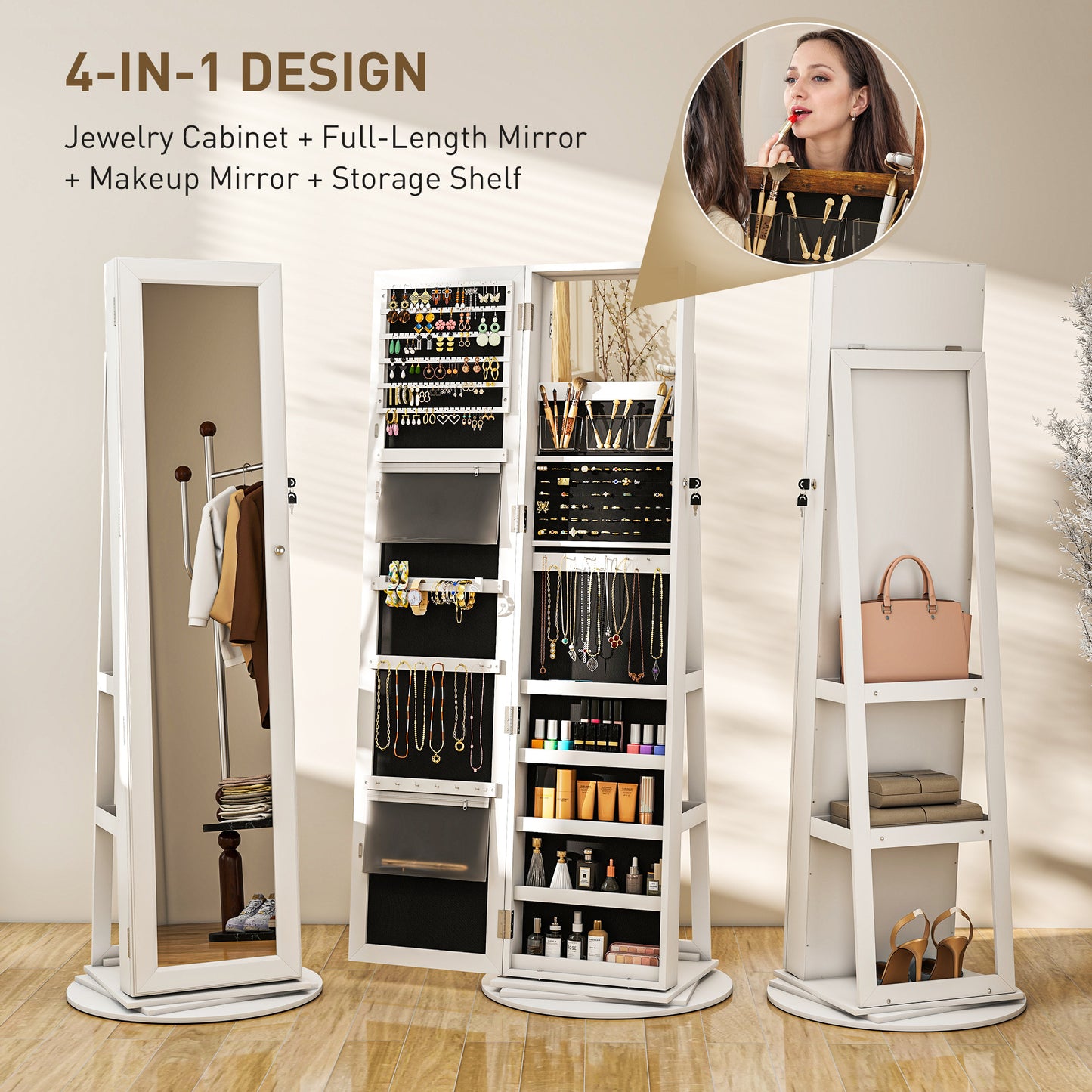 Chic Mirror Jewelry Cabinet