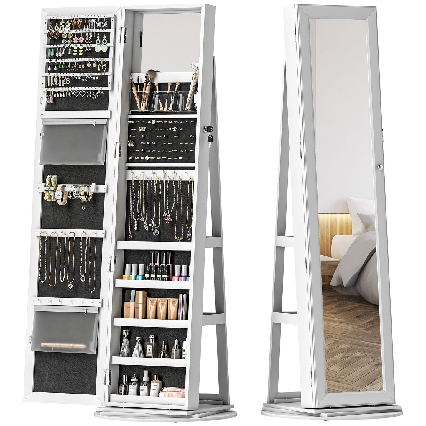 Chic Mirror Jewelry Cabinet