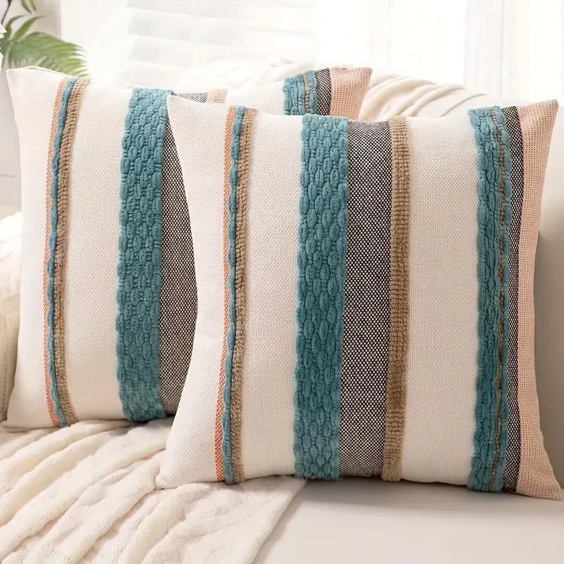 Boho Striped Throw Pillowcases