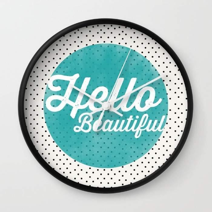 Chic Teal Dot Wall Clock