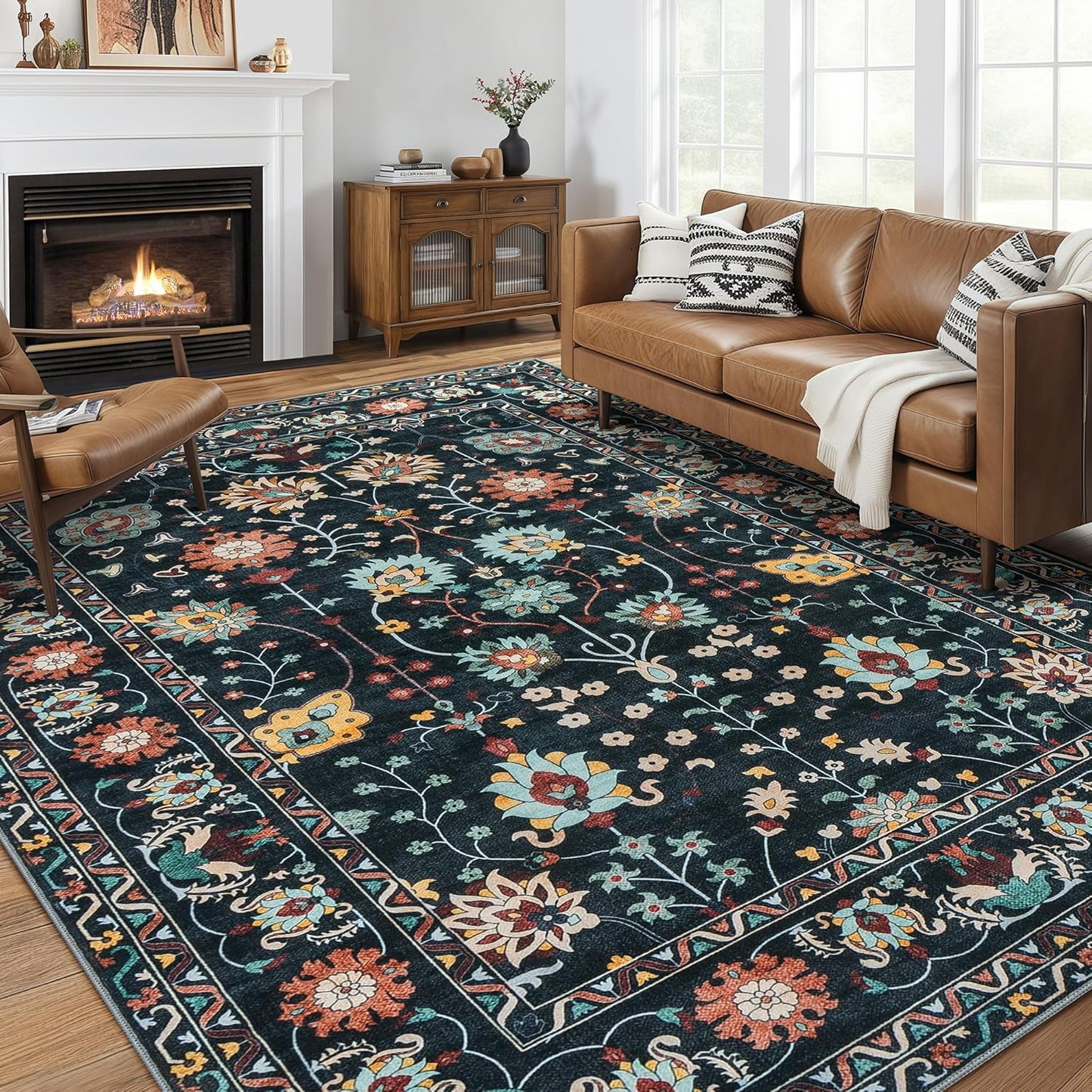 Enchanting Floral Washable Rug