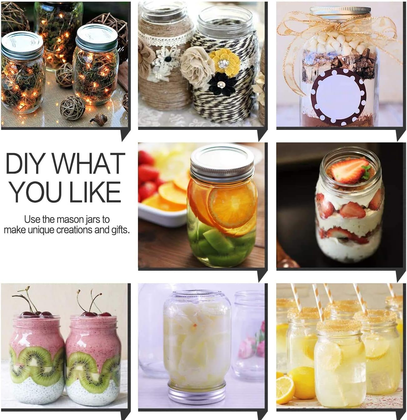 12 Pack Mason Jars 12 OZ