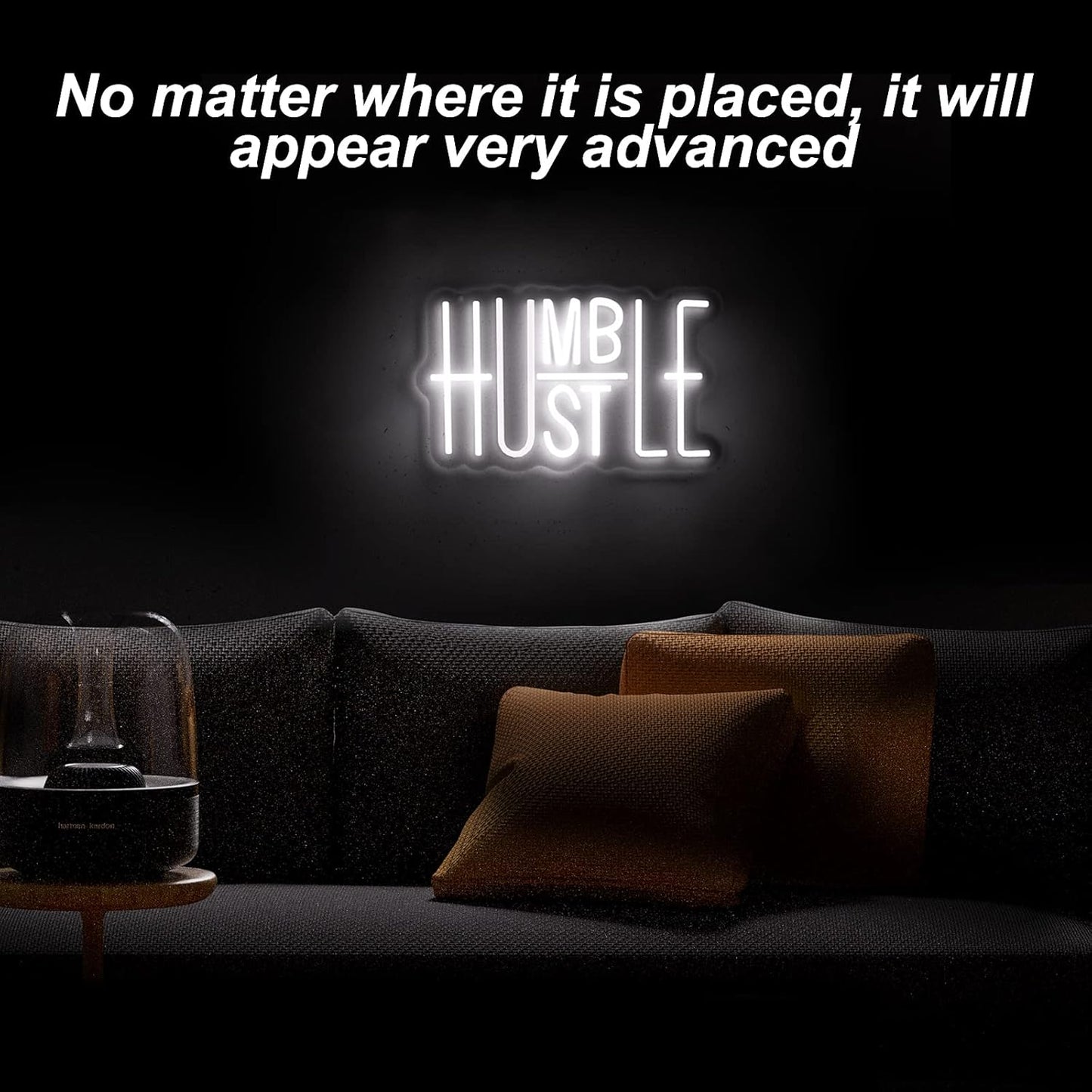 Bright Hustle and Humble Neon Sign