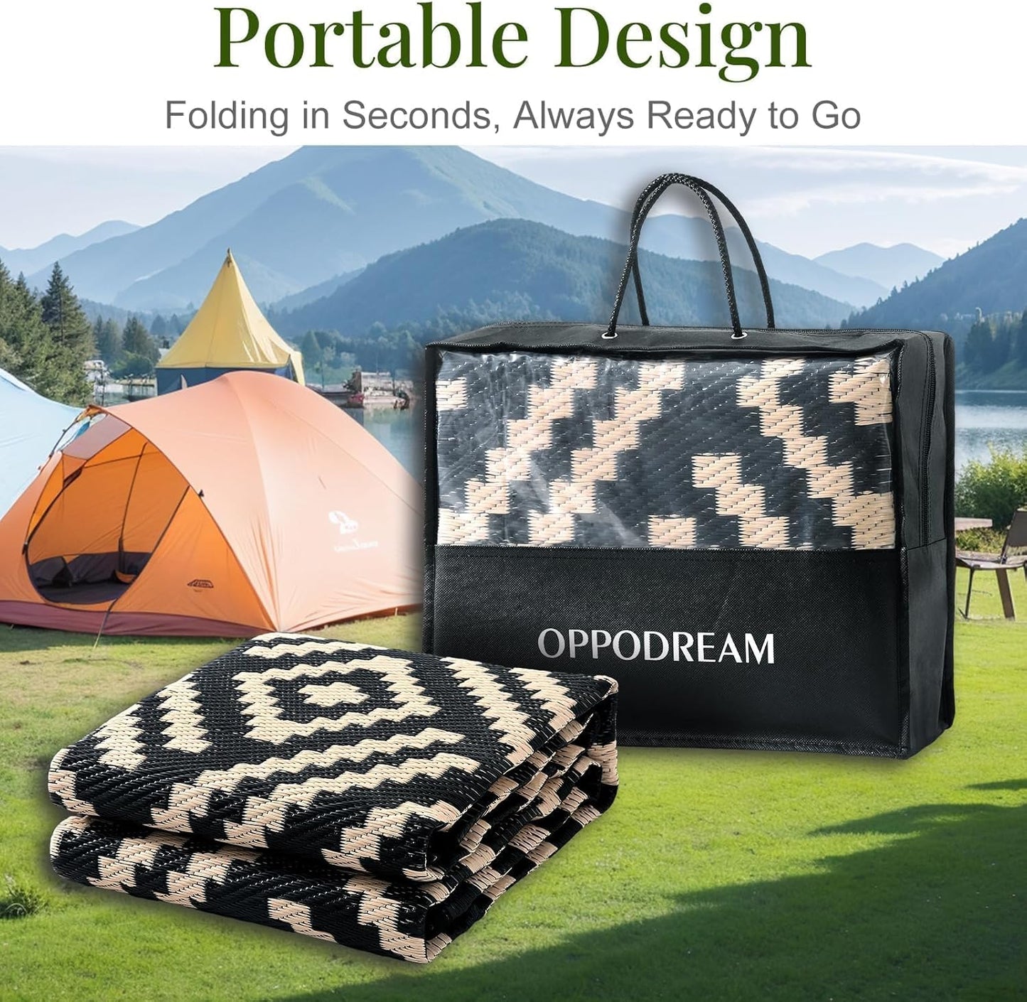 OPPODREAM Reversible Outdoor Rug
