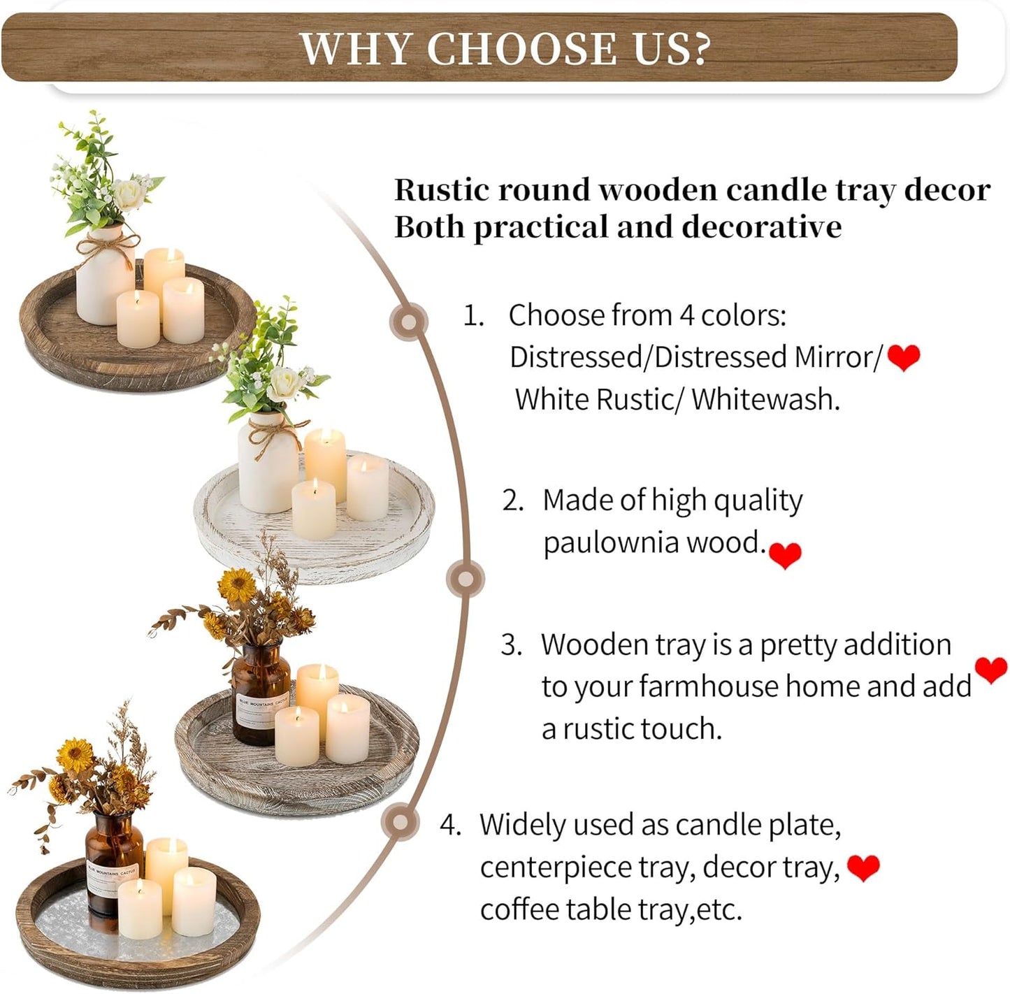 Rustic Charm Candle Tray