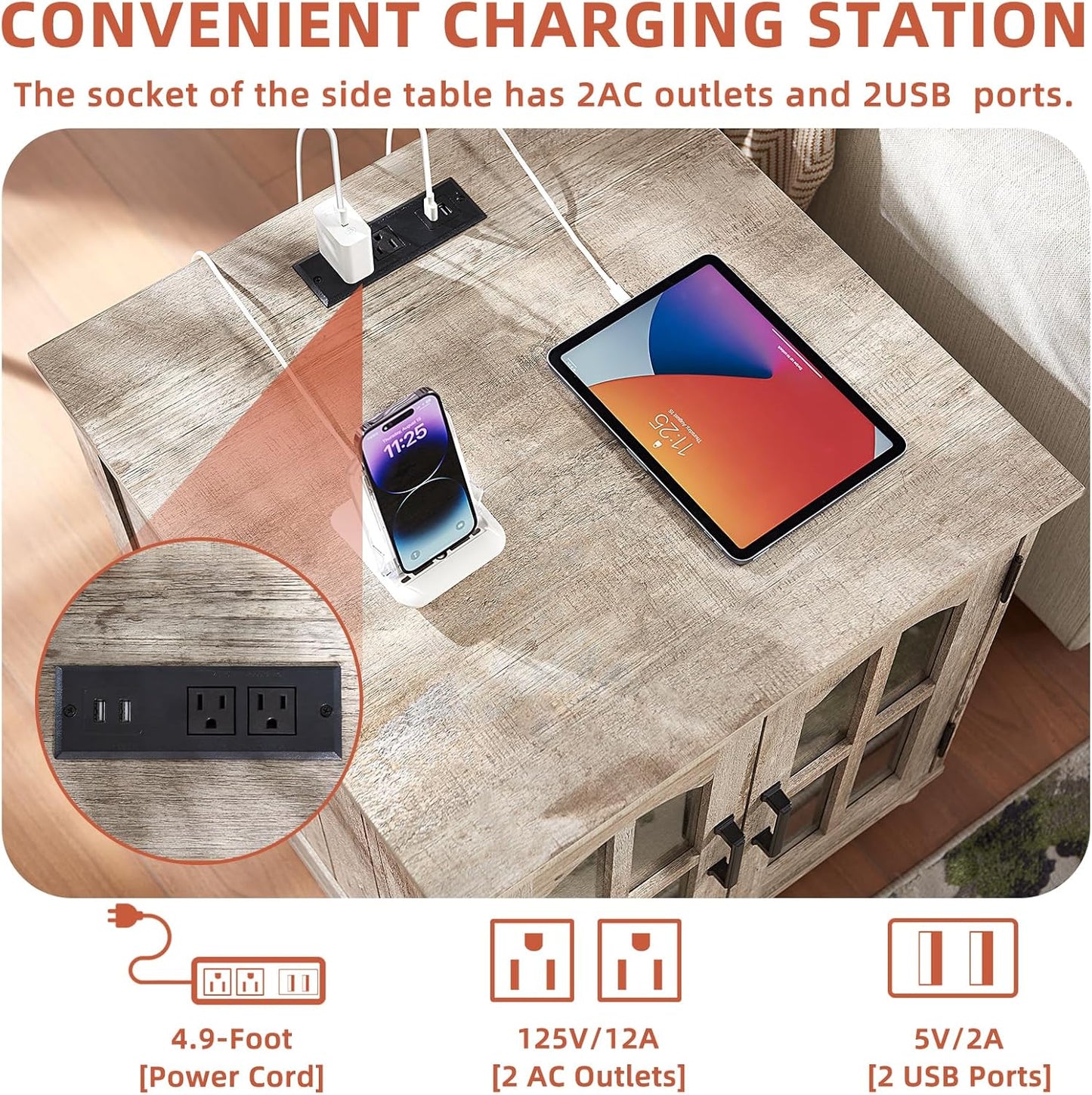 Chic Charging End Table