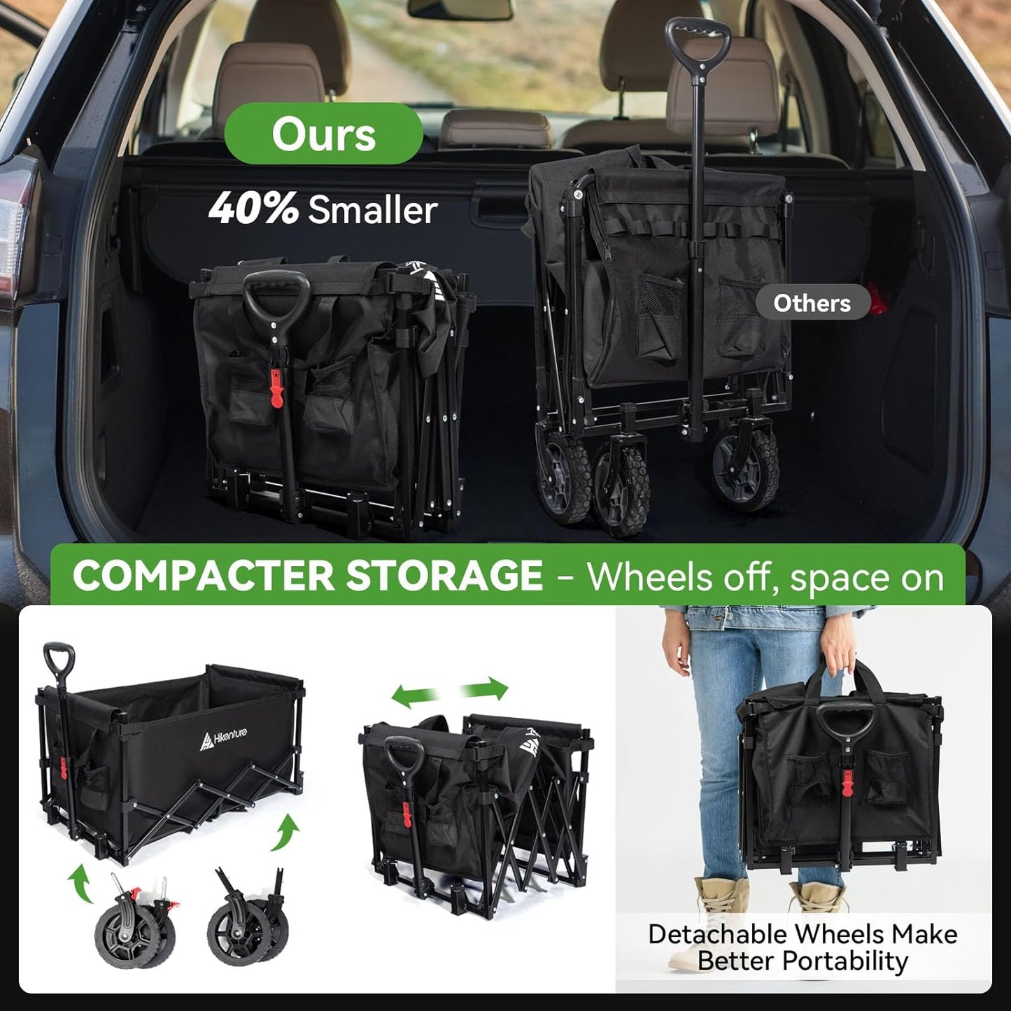 Hikenture Foldable Wagon Cart