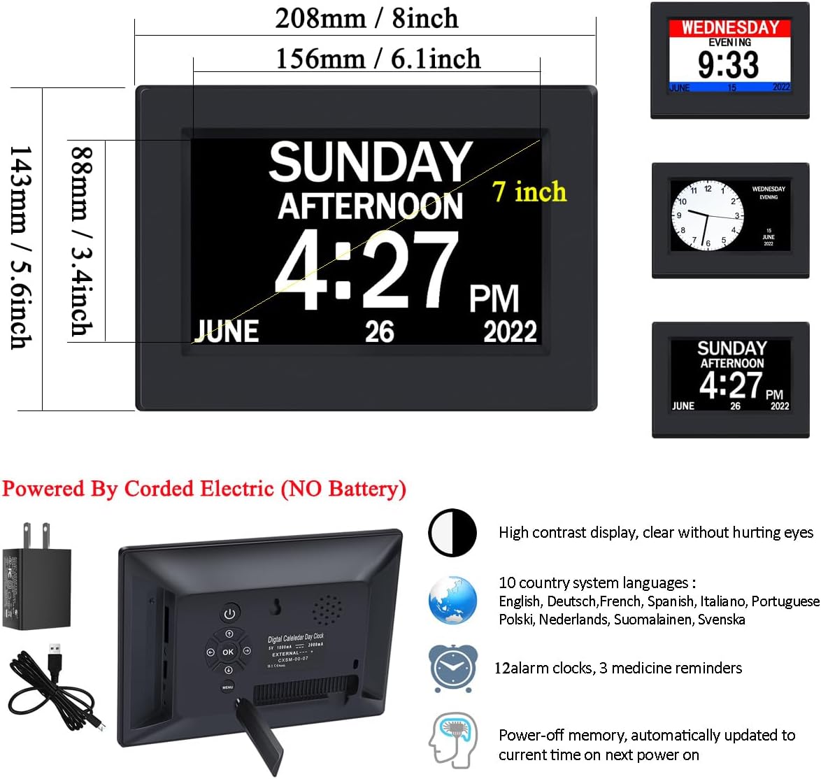 Digital Friendly Reminder Clock