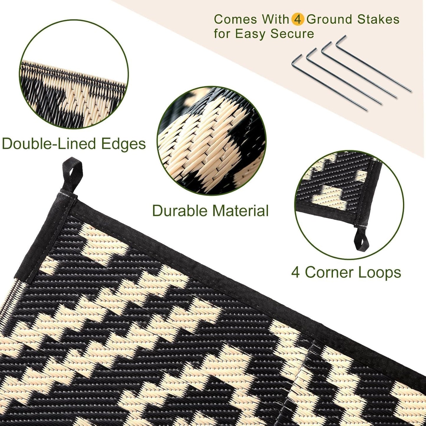 OPPODREAM Reversible Outdoor Rug