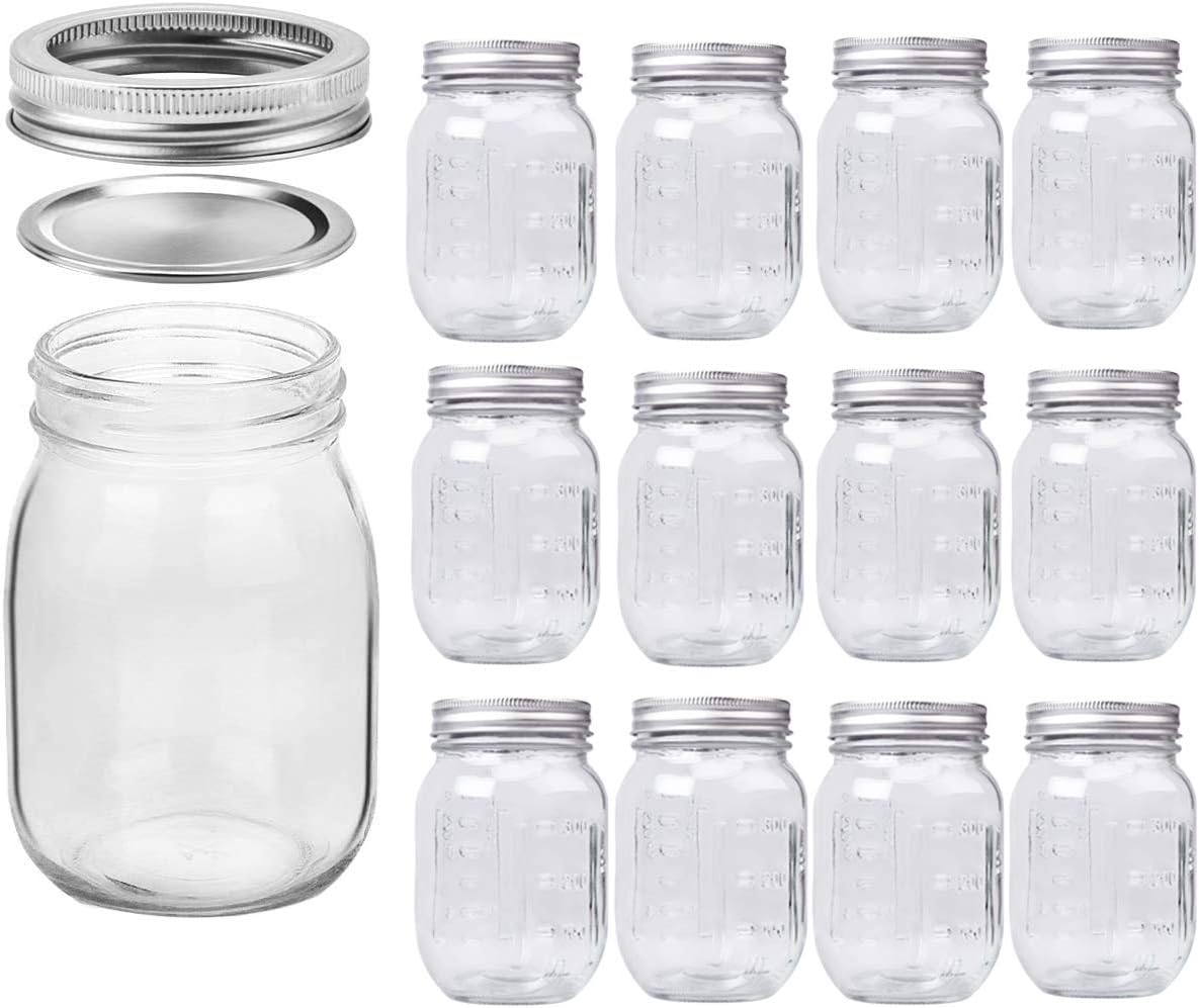 12 Pack Mason Jars 12 OZ