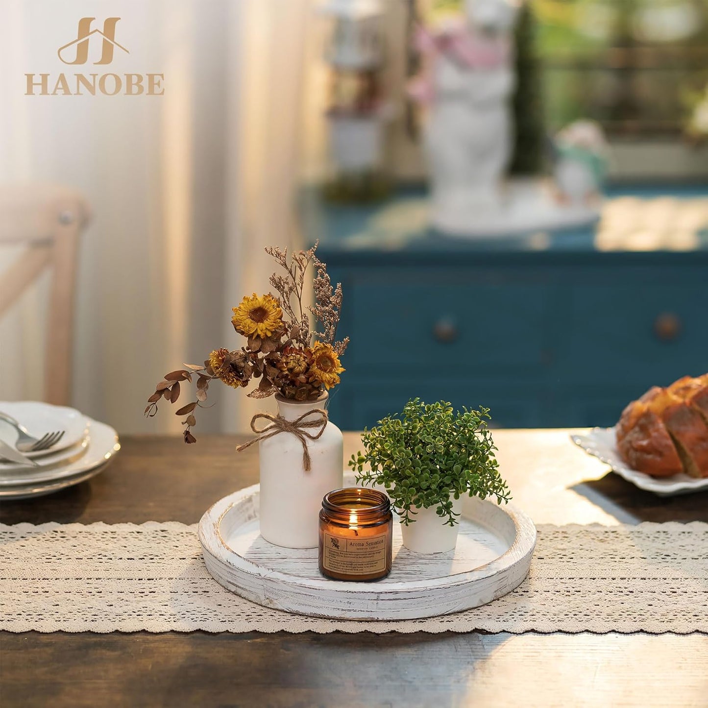 Rustic Charm Candle Tray