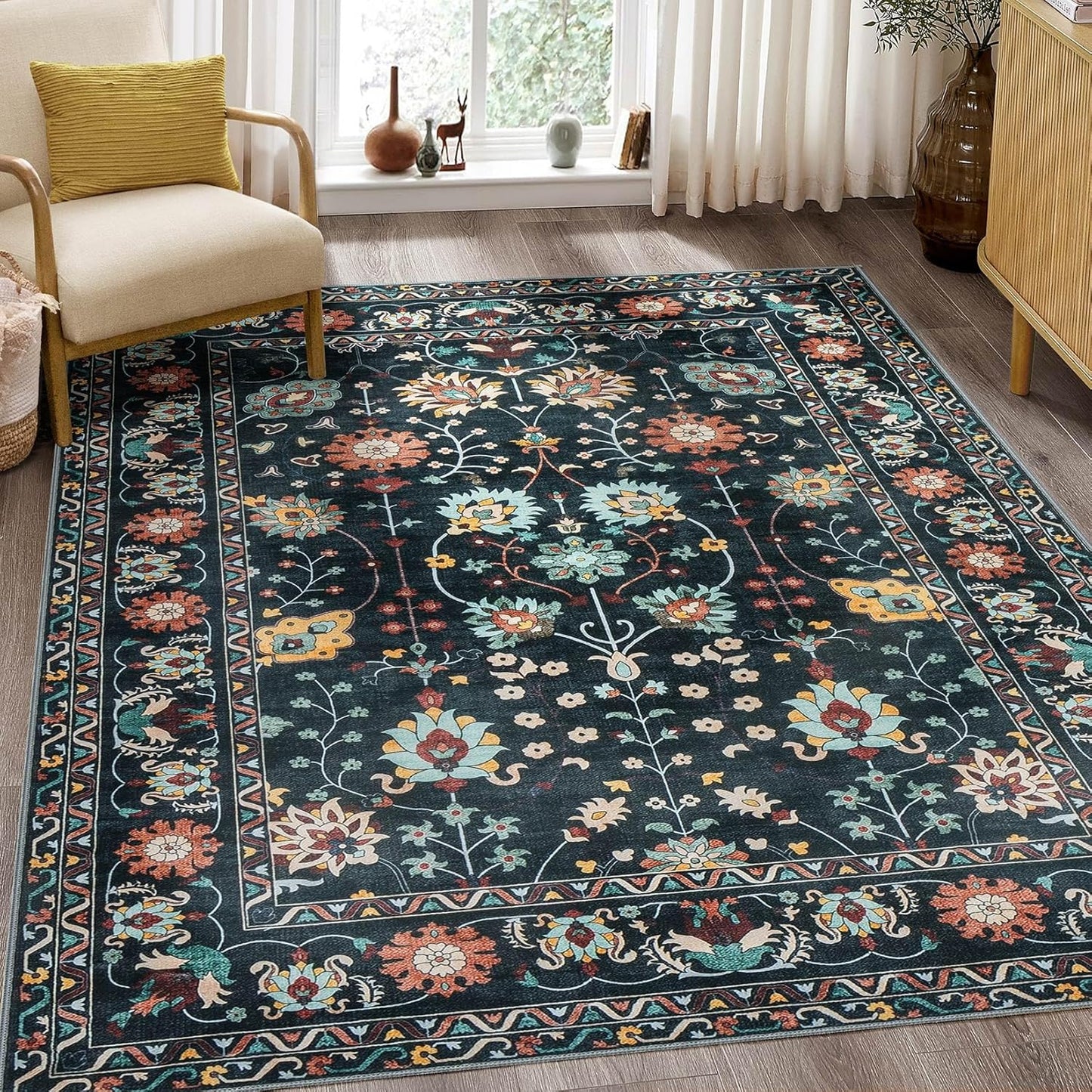 Enchanting Floral Washable Rug